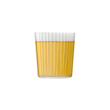Set of four clear LSA Gio Line tumblers, 390ml capacity, showcasing modern design and transparent glass for everyday use.