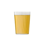 Set of four LSA GIO LINE clear tumblers, 560ml each, made of glass, ideal for beverages, shown on a white background.