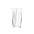 Set of four large LSA Gio Line Juice Glasses, 320ml clear longdrink glasses, stylish and modern for serving beverages.