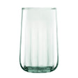 Set of four matte LSA Mia long drink glasses, 590ml capacity, clear glass with a modern design.