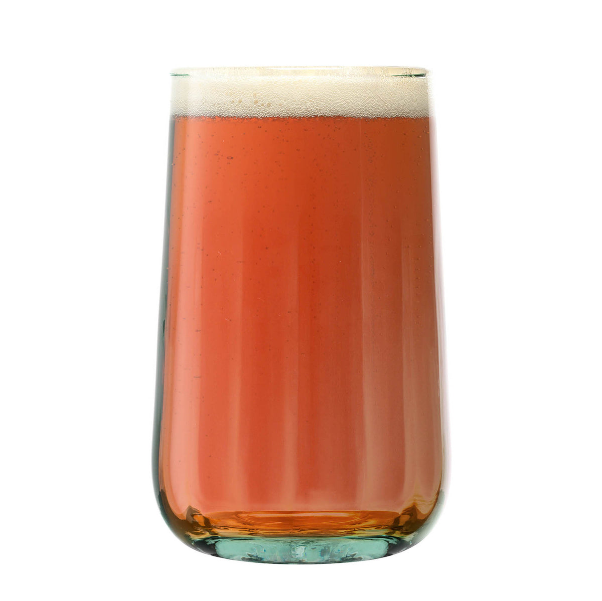 Set of four matte LSA MIA longdrink glasses, 590ml capacity, clear glass with modern design, perfect for serving beverages.