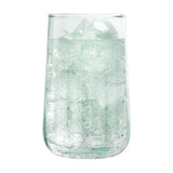 Set of four LSA Mia matte longdrink glasses, 590ml capacity, clear glass with a sleek, modern design for stylish beverages.