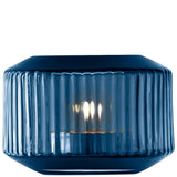 LSA Rotunda tealight holder in sapphire glass, 7cm tall, elegant design for decorative candle display.