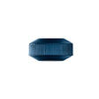 LSA Rotunda wide vase in sapphire glass, 14cm tall, with a smooth, rounded design ideal for decorative floral arrangements.
