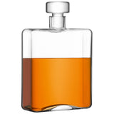 LSA whisky decanter oblong CASK in clear glass, 1 liter capacity, elegant design for storing and serving whisky.