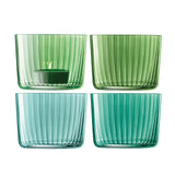 Set of four LSA Gems tealight holders in assorted jade colors, 6cm kerzenhalter with elegant glass design.