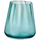 LSA Lagoon vase in emerald green, 18.5cm tall with a sleek, modern design and smooth glass finish.