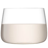 Set of four LSA Metropolitan stemless wine glasses, 360ml clear glass, elegant and modern design for wine enjoyment.