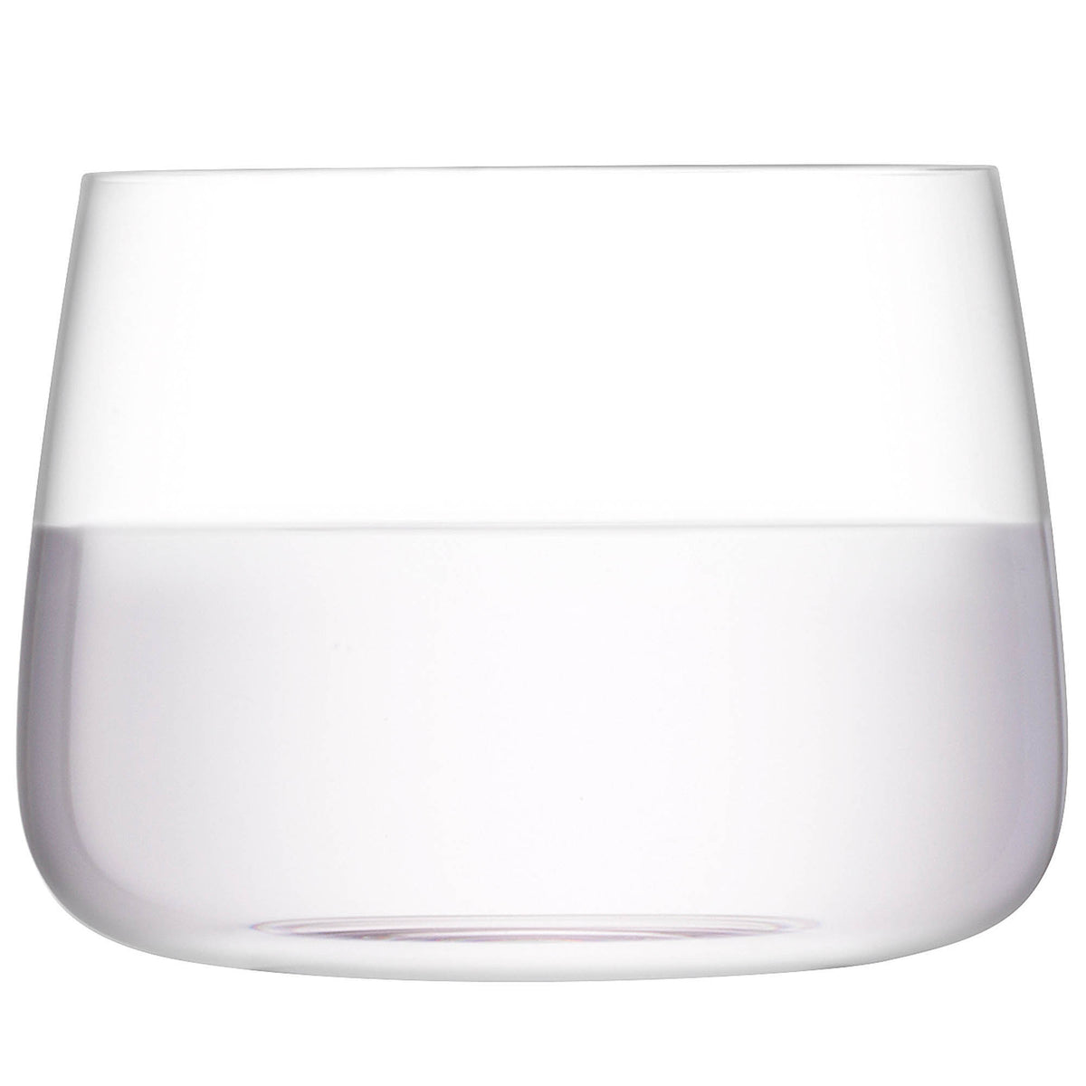 Set of four LSA Metropolitan stemless wine glasses, 360ml clear glass, perfect for serving wine in a modern, stylish design.