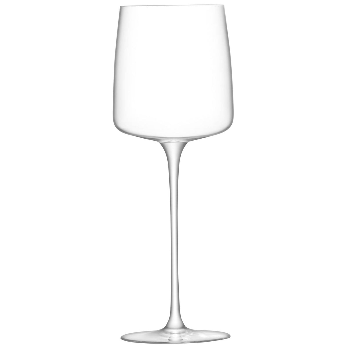 Set of four clear LSA Metropolitan wine glasses, 350ml capacity, elegant design for serving wine.