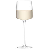 Set of four clear LSA Metropolitan wine glasses, 350ml, elegant design perfect for serving wine.