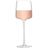 Set of four clear LSA Metropolitan wine glasses, 350ml capacity, elegant design for serving wine.