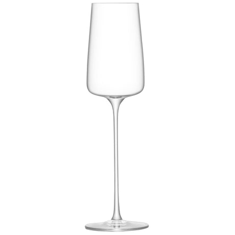Set of four LSA Metropolitan champagne flutes, 230ml clear Sektglas for serving sparkling wine, elegant glassware for celebrations.