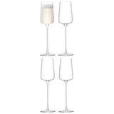 Set of four LSA Metropolitan champagne flutes, 230ml clear Sektglas with elegant design, perfect for celebrating special occasions.