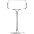 Set of four LSA Metropolitan champagne saucers, 300ml clear glass champagne glasses with elegant design.