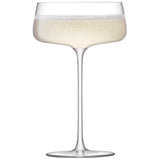 Set of four LSA Metropolitan champagne saucers, 300ml clear glass champagnerglas for elegant sparkling wine serving.