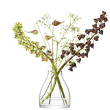 Clear LSA Flower Kiln Vase standing 16cm tall with a sleek, modern design suitable for floral arrangements.
