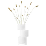 White LSA Tier vase with a sleek, modern design, 26cm tall, showcasing smooth curves and a contemporary style.