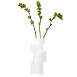White LSA Vase TIER, 35cm tall, with a modern tiered design, displayed on a neutral background.