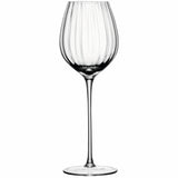 Pair of LSA Aurelia white wine glasses, 430ml clear optic glass, elegant and stylish for serving white wine.