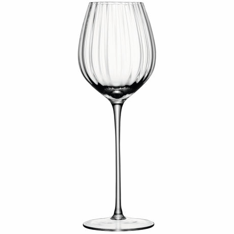 Pair of LSA Aurelia white wine glasses, 430ml clear optic glass, elegant and stylish for serving white wine.
