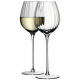 Pair of LSA Aurelia white wine glasses, 430ml clear optic design, elegant and transparent for serving white wine.