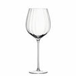 Two clear LSA Aurelia red wine glasses with 660ml capacity, featuring elegant optic design, set against a neutral background.