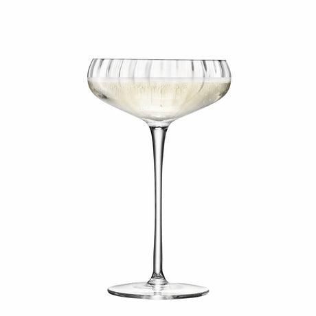 Two clear LSA Aurelia Sektgläser, 300ml, elegant champagne flutes set, showcasing sleek design and transparent glass.