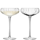 Pair of clear LSA Aurelia Sektgläser, 300ml champagne flutes, elegant glassware for celebratory drinks.