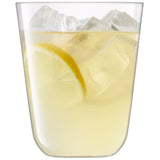 Set of four clear LSA Tumbler ARC glasses, 380ml capacity, showcasing sleek, modern design perfect for beverages.