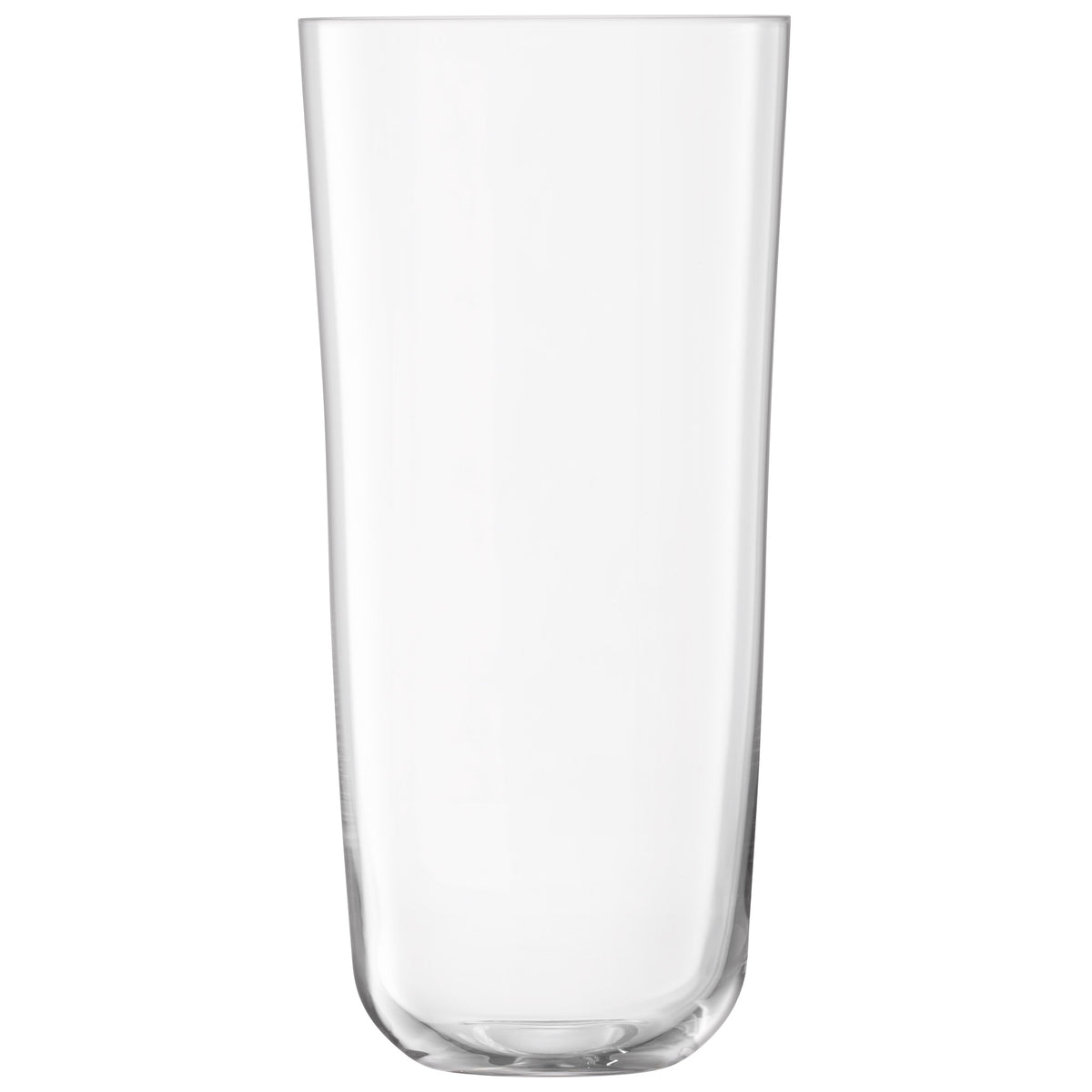Set of four clear LSA ARC longdrink glasses, 550ml capacity, with sleek modern design for serving beverages.
