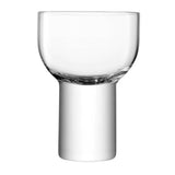 Set of four LSA Boris liqueur glasses in clear glass, 60-90ml capacity, with assorted shapes, perfect for serving liqueurs.