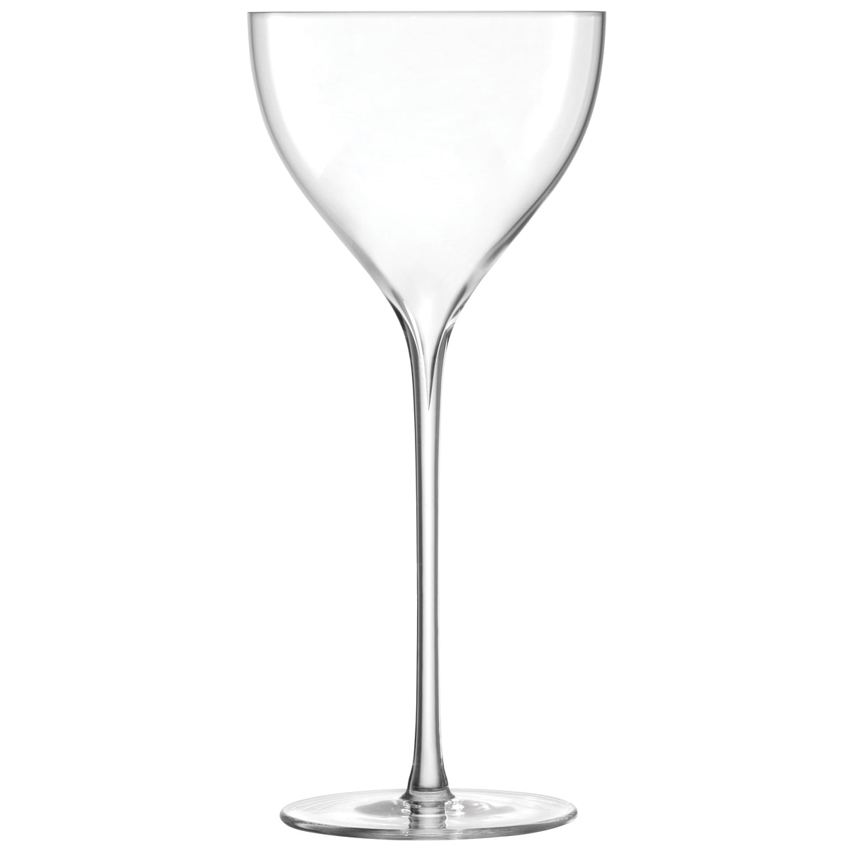 Set of two clear LSA Savoy cocktail glasses with 210ml capacity, elegant design for serving cocktails.