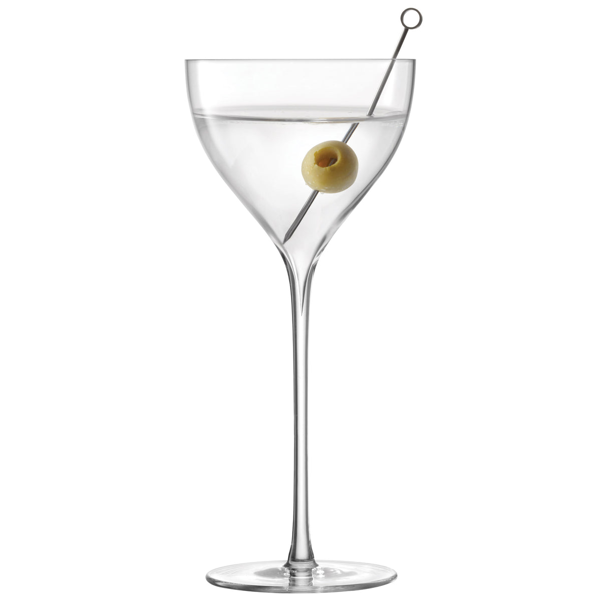 Set of two clear LSA Savoy cocktail glasses with 210ml capacity, elegant design perfect for serving cocktails.