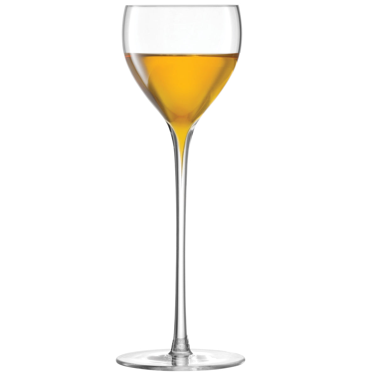 Pair of clear LSA Savoy liqueur glasses with 110ml capacity, elegant design, perfect for serving liqueurs or spirits.