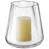 Clear LSA Lagoon vase with a smooth, rounded design, 18.5cm tall, showcasing elegant glass craftsmanship.