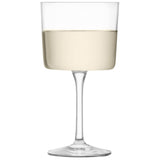 Set of four clear LSA Gio wine glasses, 250ml capacity, with elegant design for serving wine.