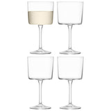 Set of four clear LSA Gio wine glasses, 250ml, elegant and modern design, perfect for serving wine in style.
