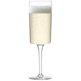 Set of four clear LSA GIO Sektgläser, 210ml champagne flutes for serving sparkling wine, elegant and modern design.