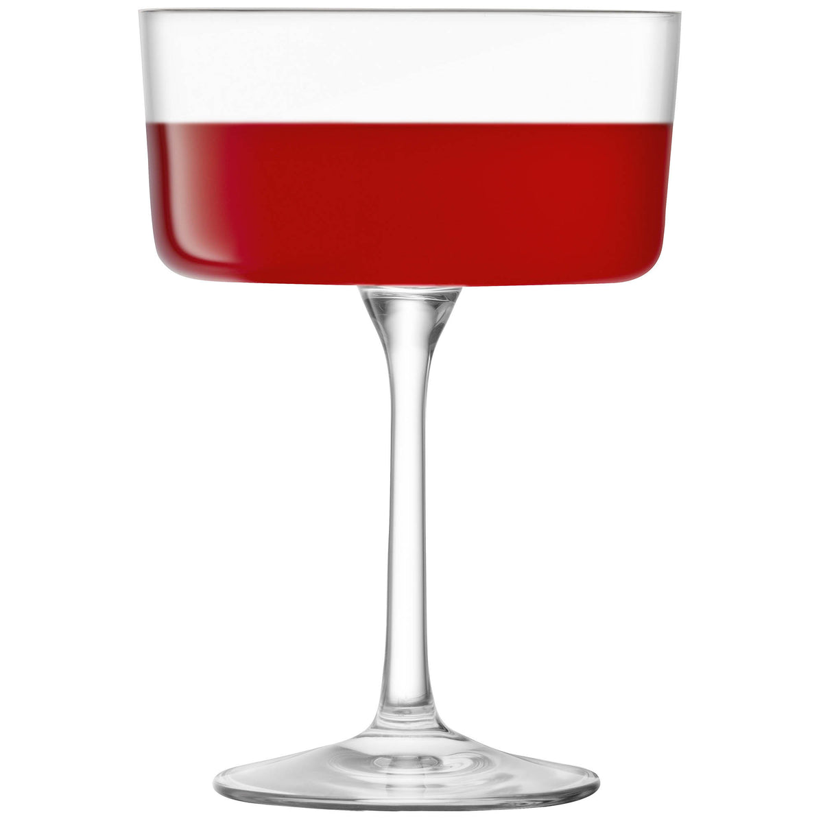 Set of four clear LSA Gio champagne and cocktail glasses, 230ml, elegant glassware for serving drinks.