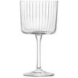 Set of four clear LSA GIO LINE wine glasses, 250ml capacity, showcasing elegant design for serving wine.