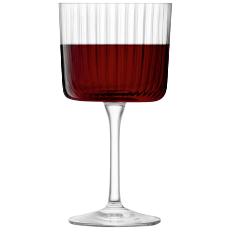 Set of four clear LSA GIO LINE wine glasses, 250ml capacity, elegant design for enjoying wine.