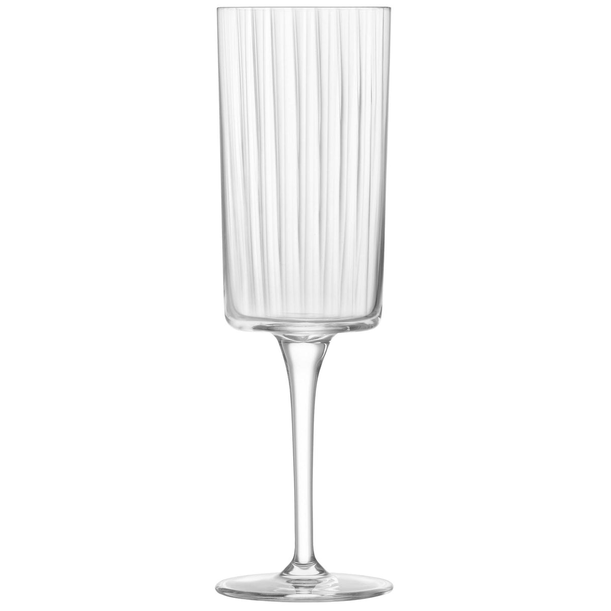 Set of four clear LSA Gio Line champagne flutes, 210ml Sektglas with elegant design for celebrating occasions
