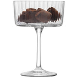 Set of four clear LSA Gio Line champagne glasses, 230ml, elegant design for cocktails and celebrations.