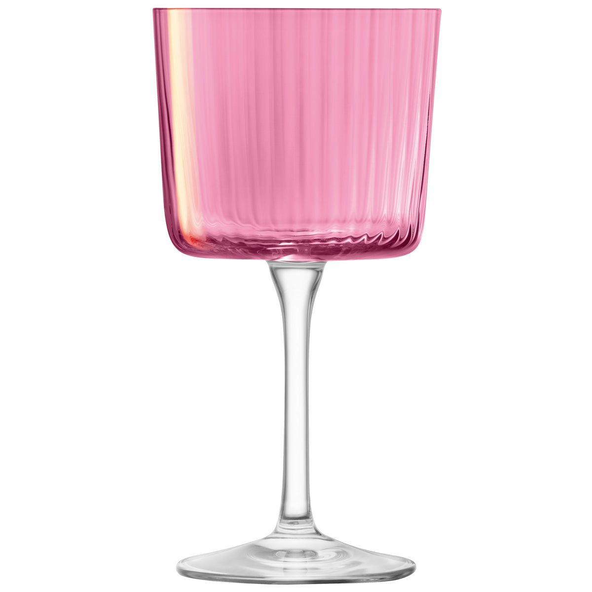 Set of four LSA GEMS berry-shaped wine glasses with clear glass bowls and elegant stems.