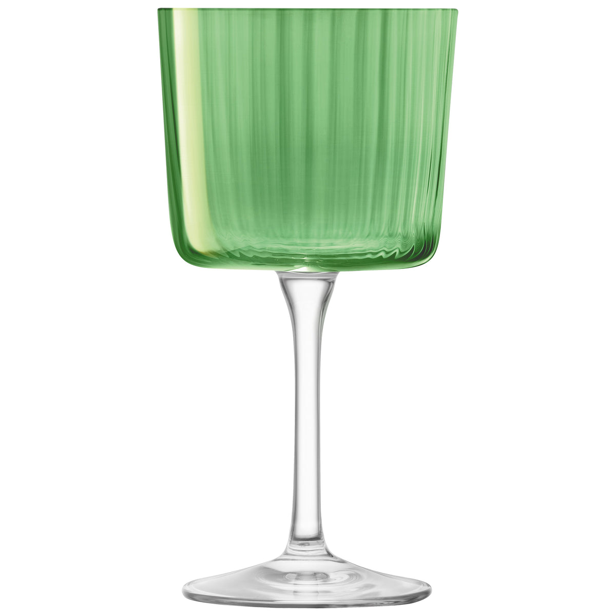 Set of four LSA Weinglas GEMS wine glasses in smaragd green glass, showcasing elegant design and clarity.