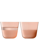 LSA Tumbler ARC CONTRAST set with two coral 260ml glass tumblers for drinks, stylish and modern design.