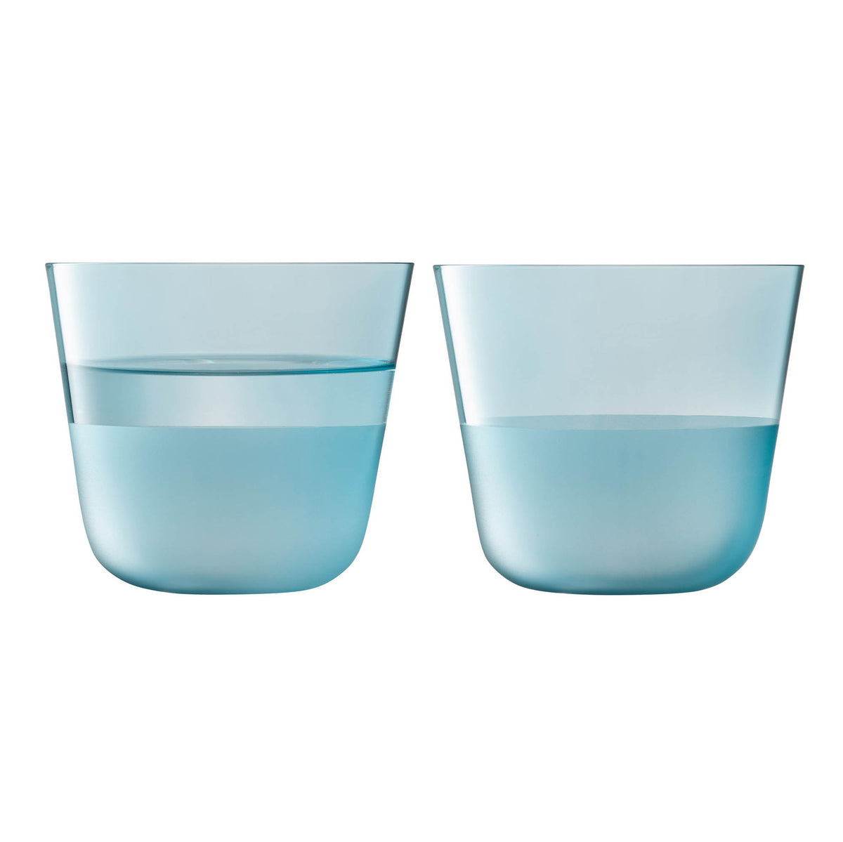 Two LSA Arc Contrast Tumblers in Sky blue, 260ml capacity, featuring modern design and sleek glass construction.
