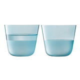 Two LSA Arc Contrast Tumblers in Sky blue, 260ml capacity, featuring modern design and sleek glass construction.