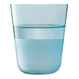 Two LSA Arc Contrast Tumblers in Sky blue, 380ml capacity, showcasing modern glass design with contrasting rims.